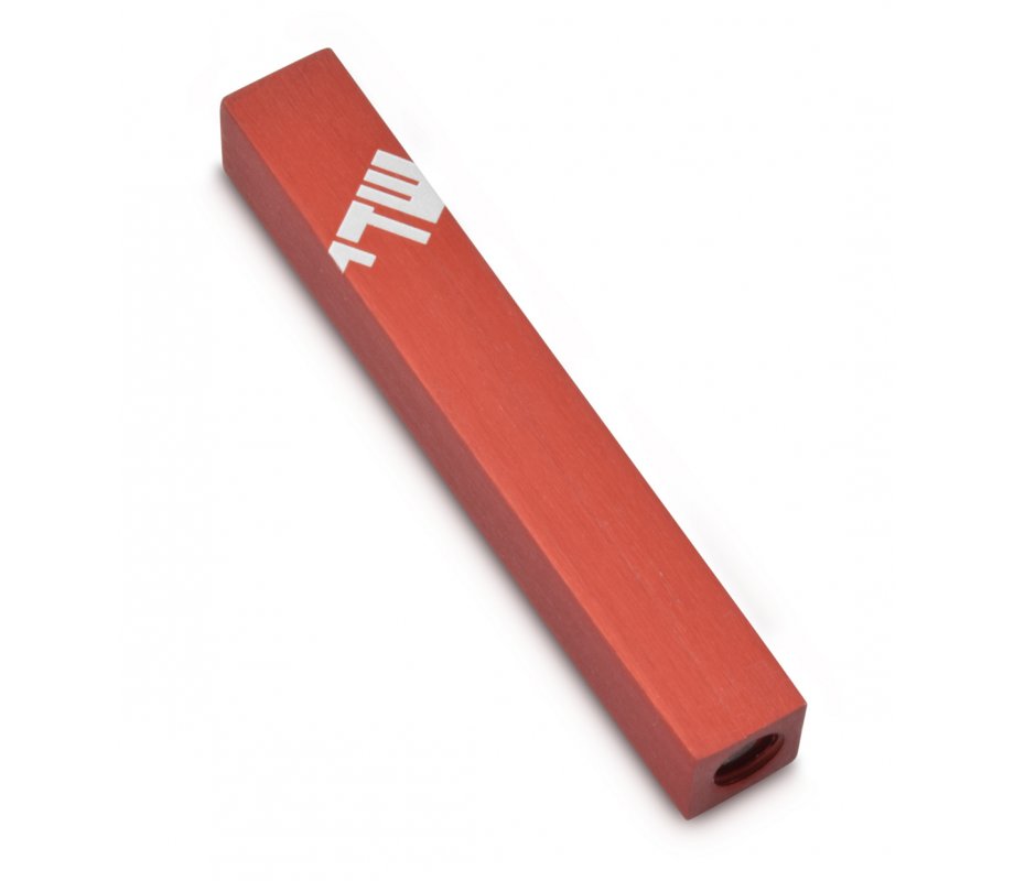 Adi Sidler Mini Mezuzah Case, Three Lettered Hebrew Divine Name - Red