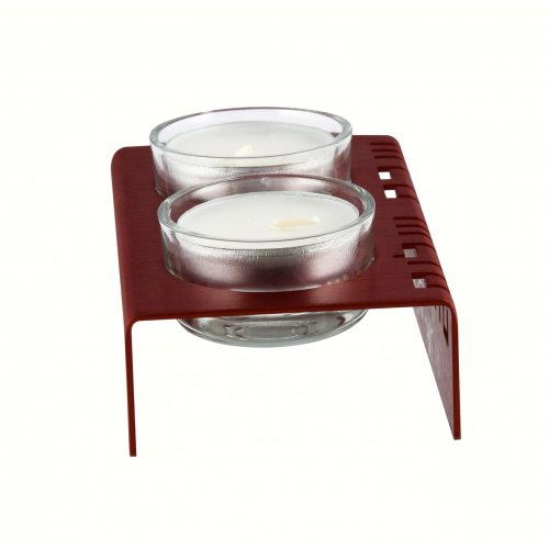 Adi Sidler Shabbat Shalom Candlesticks, Table Design - Red