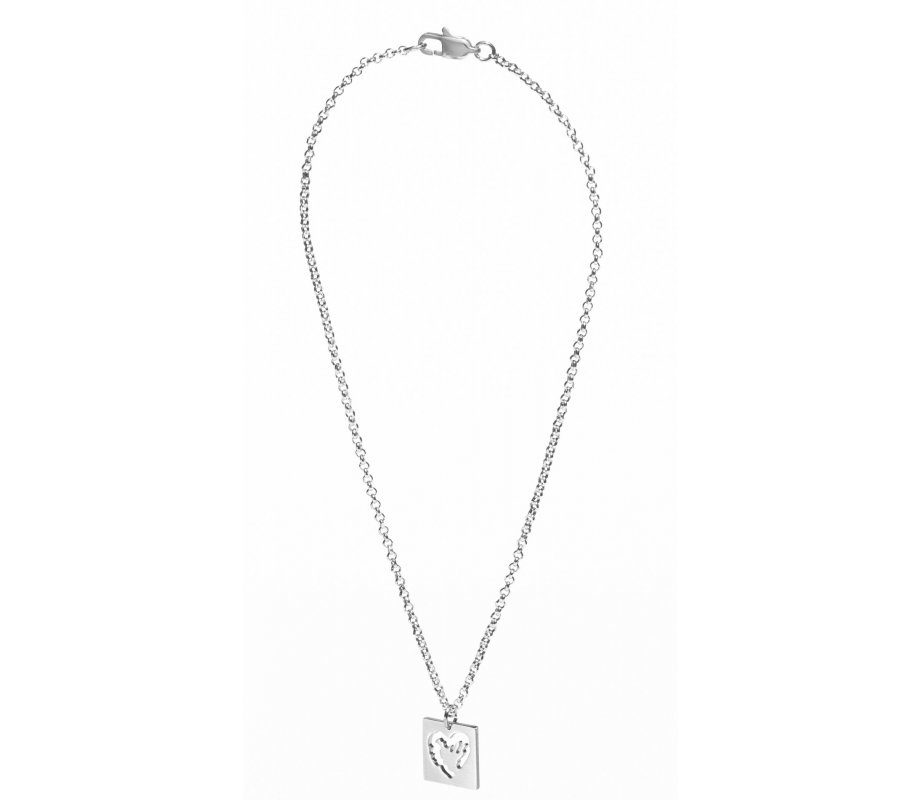 Adi Sidler Stainless Steel Necklace – Cutout Heart within a Heart Pendant