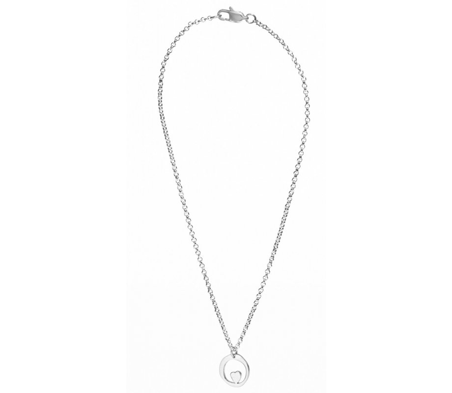 Adi Sidler Stainless Steel Necklace - Heart in Circle Pendant