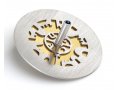 Adi Sidler Two Tone Chanukah Dreidel and Stand, Cutout Jerusalem Design - Gold