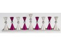 Agayof Anodized Aluminium Hourglass Hanukkah Menorah - Choice of Colors