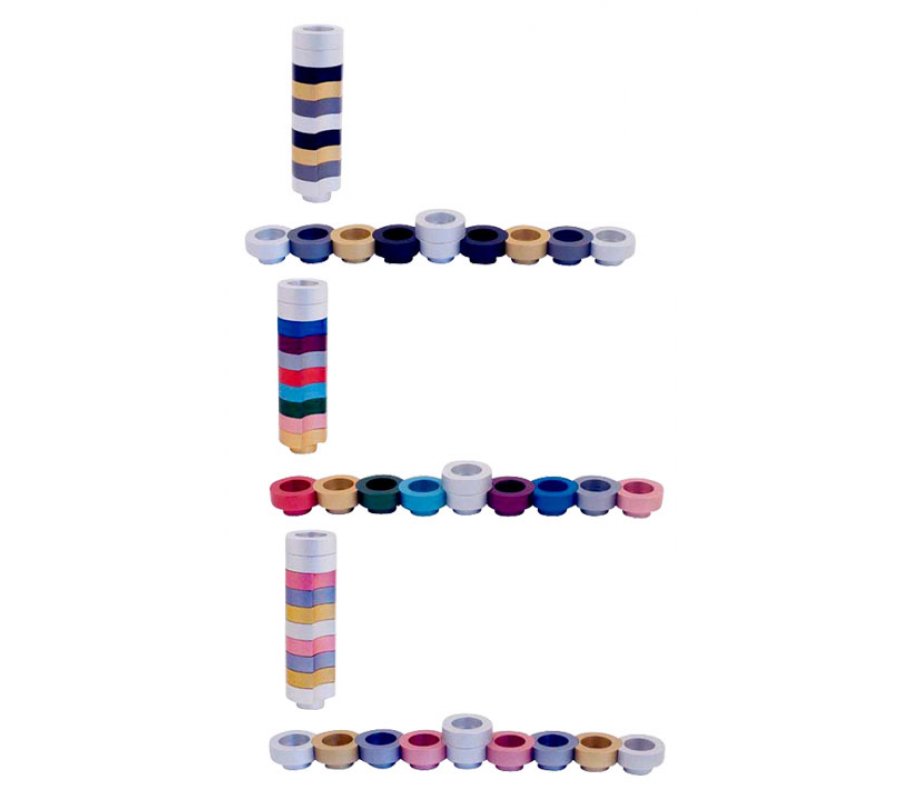 Agayof Compact Doughnut Travelling Menorah - Choice of Colors