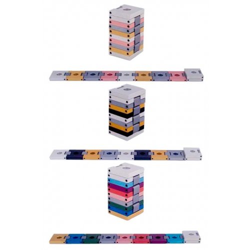 Agayof Compact Travelling Menorah, Belt Shape - Choice of Colors