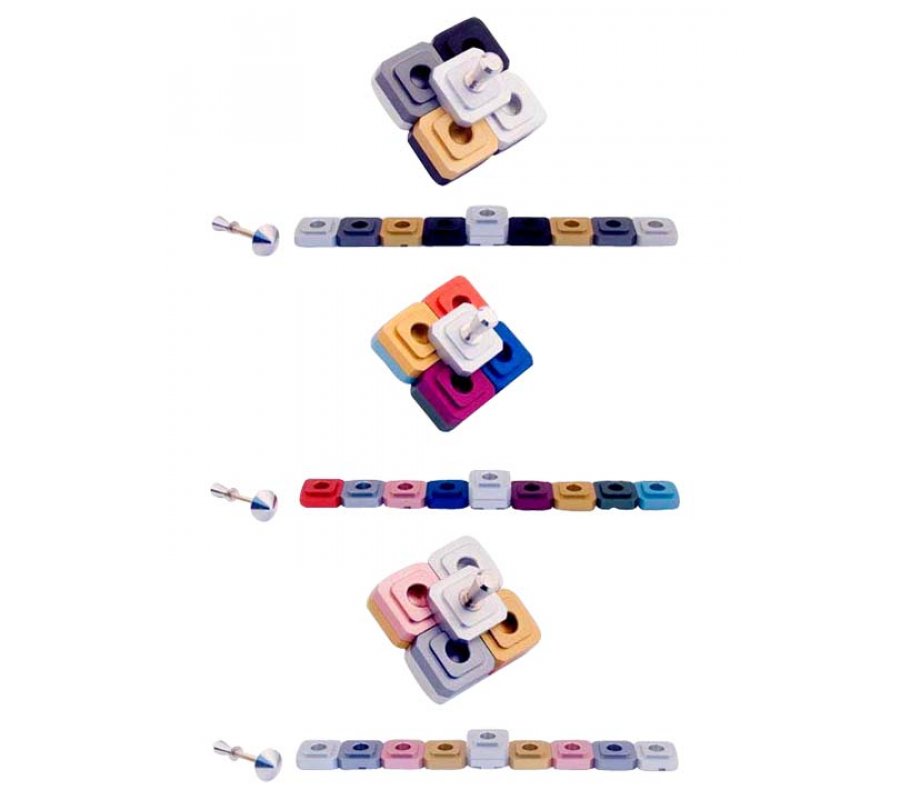 Agayof Compact Two-in-One Menorah and Dreidel - Choice of Colors