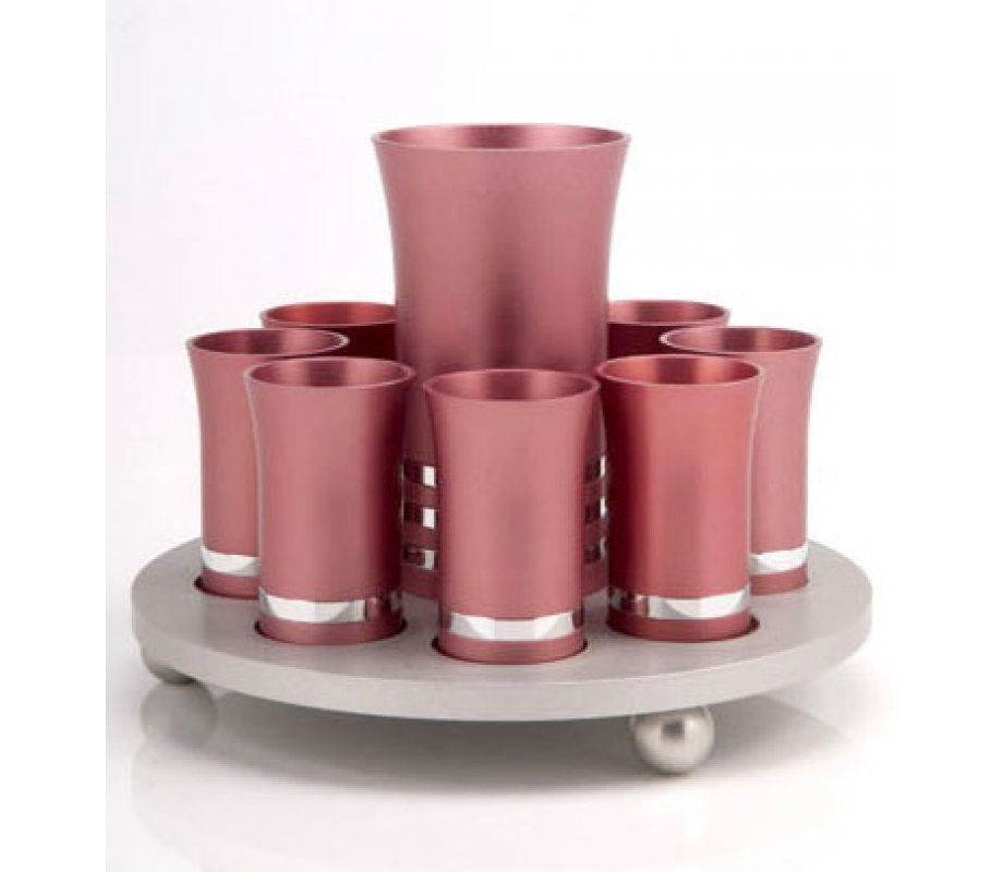Agayof Kiddush Cup Set -Pastel Pink