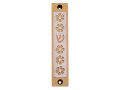 Agayof Mezuzah Case, Five Flowers and Shin in Light Colors - 4 Inches Height