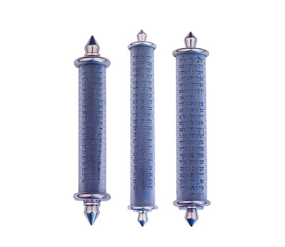 Agayof Mezuzah Case Shema Yisrael Etched on Tempered Glass - Various Lengths