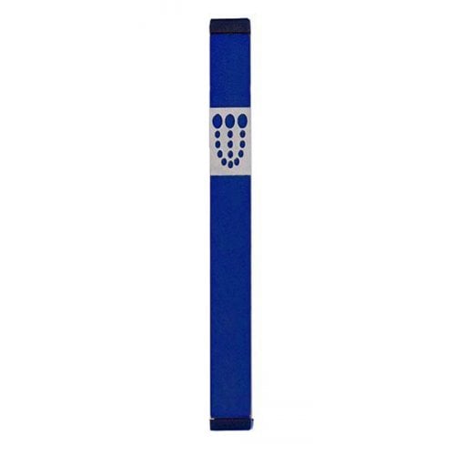 Agayof Mezuzah Case with Bubbly Dots Shin, Dark Colors - 7 Inches Height