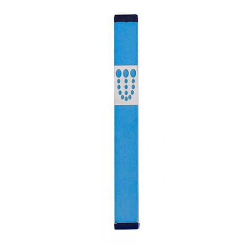 Agayof Mezuzah Case with Bubbly Dots Shin, Light Colors - 5 Inches Height