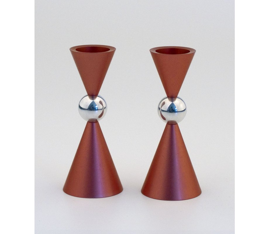 Agayof Mini Ball Series Aluminum Candlesticks - Red