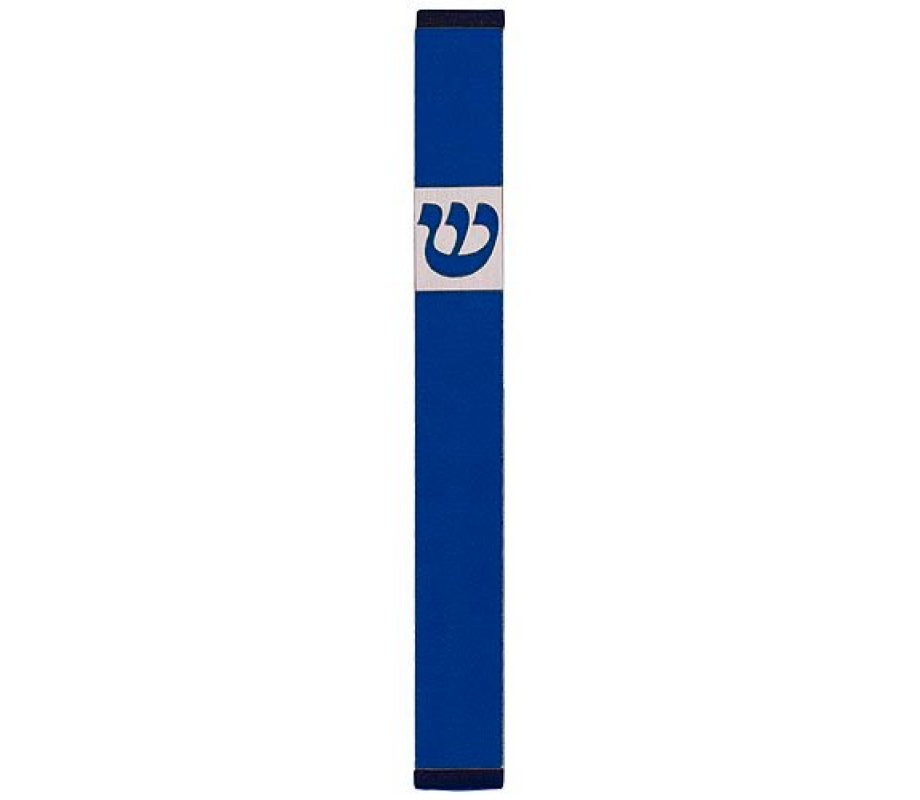 Agayof Pillar Mezuzah Case with Curving Shin, Light Colors - 5 Inches Height