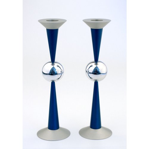 Agayof The Ball Series Modern Aluminum Candlesticks - Blue