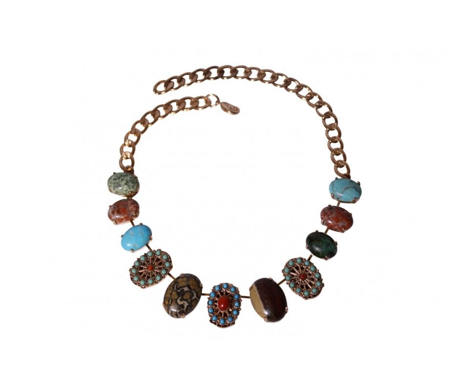 Amaro Handcrafted Semi Precious Stones on Rose Gold Chain - From Isis Collection
