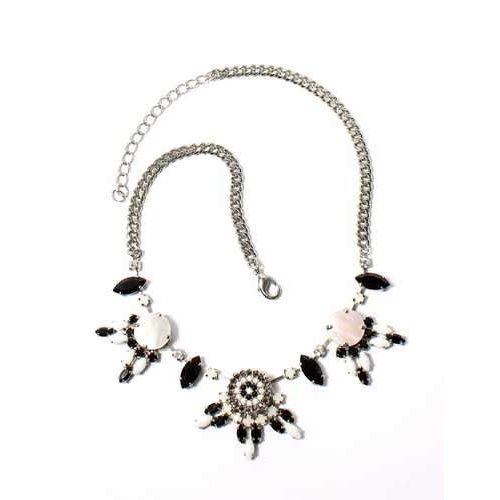 Amaro Handmade Necklace, Black and White Stones - Black and White Collection