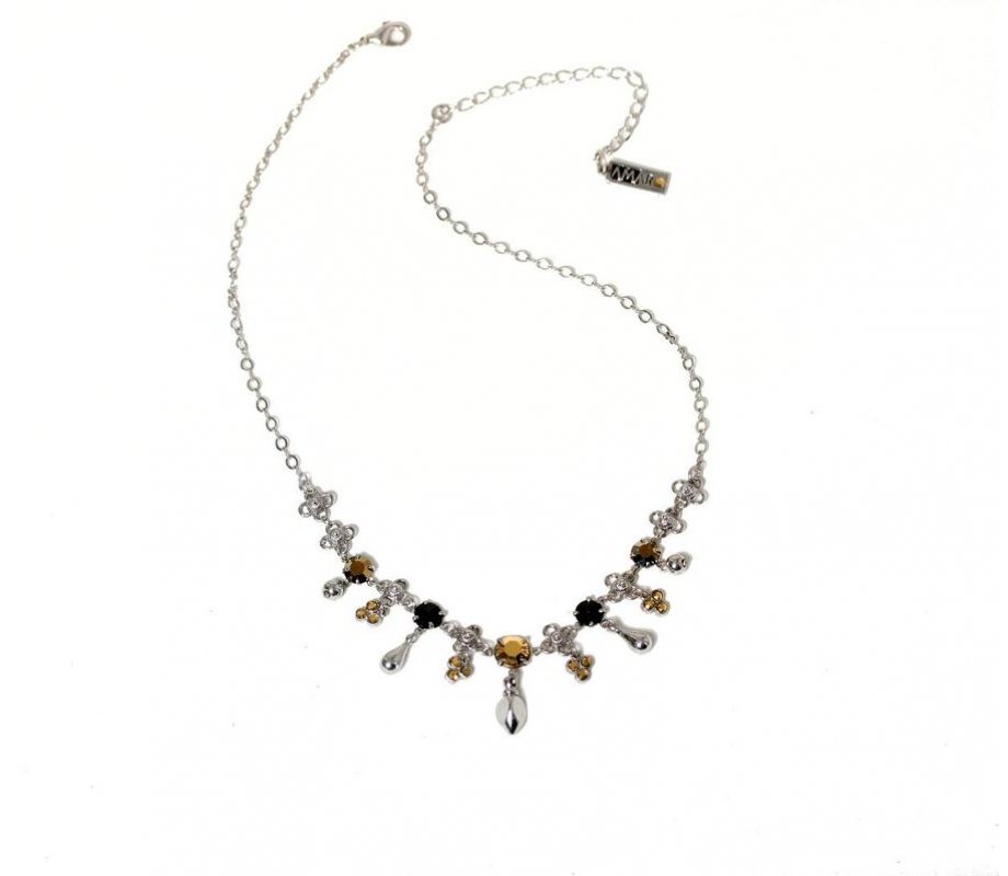 Amaro Handmade Pendants Necklace, Semi Precious Gems - Flower Lace Collection