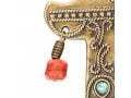 Ancient Brass Wall Good Luck Hamsa with Colored Beads - Israel Museum Replica