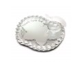 Apple Shaped Crystal Glass Tray with Honey Dish for Rosh Hashanah