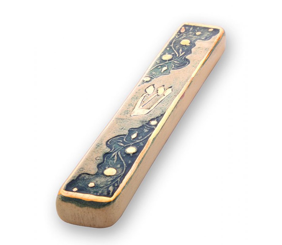 Art in Clay Handmade Ceramic Mezuzah Case - Pomegranate Design