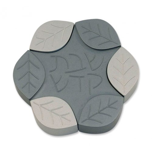 Avner Agayof Anodized Aluminum Travel Candle Holders, Leaf Collection - Gray