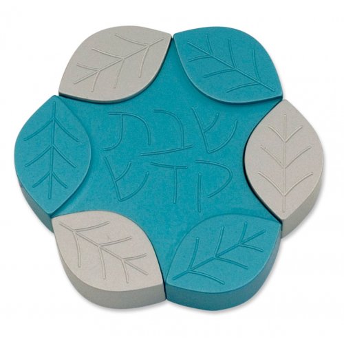 Avner Agayof Anodized Aluminum Travel Candle Holders, Leaf Collection - Teal
