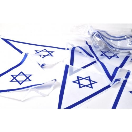 Banner Stringed Chain of 24 Israel Flags