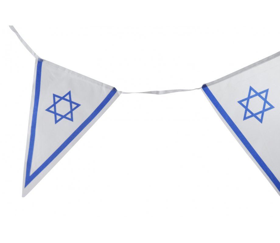 Banner Stringed Chain of 24 Israel Flags