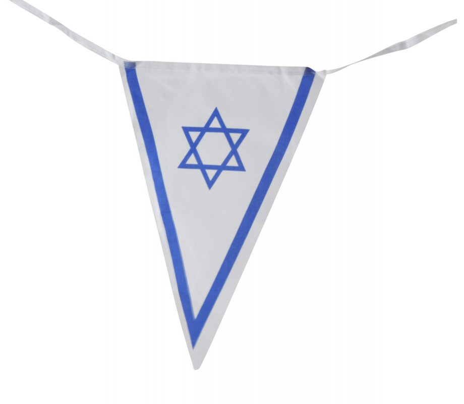 Banner Stringed Chain of 24 Israel Flags