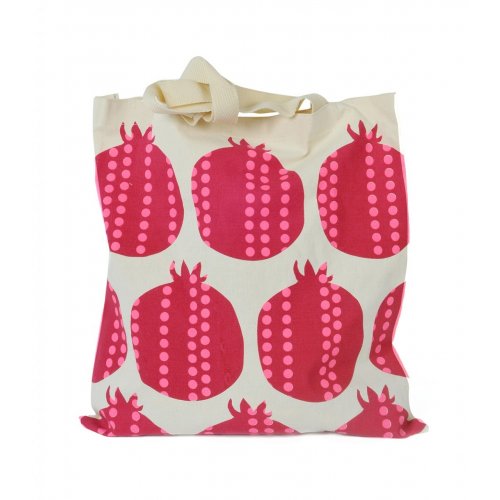 Barbara Shaw Canvas Tote Bag - Red Pomegranate Design