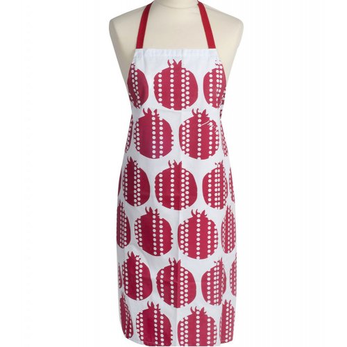 Barbara Shaw Full Length Kitchen Apron - Red Pomegranates