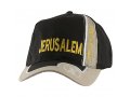 Baseball Cap with Jerusalem and Menorah Design - Black