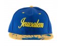 Baseball Cap with Jerusalem and Paint Splatter Design - Blue & Gold