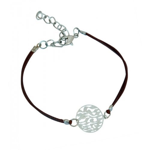 Black Cord Bracelet with Rhodium Shema Yisrael Pendant