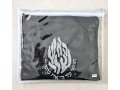 Black Faux Leather Tallit and Tefillin Bag Set - Embroidered Breslev Flames