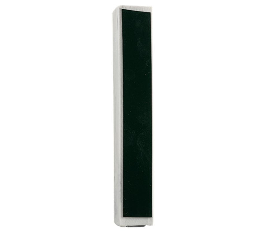 Black Polyresin Mezuzah Case, Gold Arrival & Departure Blessing - For 12 cm Scroll