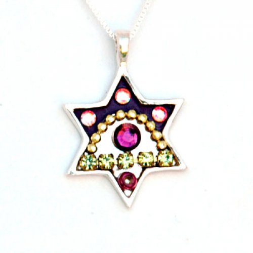 Black-Violet Star of David Pendant by Ester Shahaf