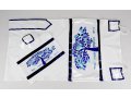 Blue-White Tree of Life Tallit Set - Galilee Silk - 2 in stock at a great price
