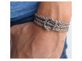 Braided Gray Leather Men's Wrap Bracelet with Anchor Design - Only 1 In Stock