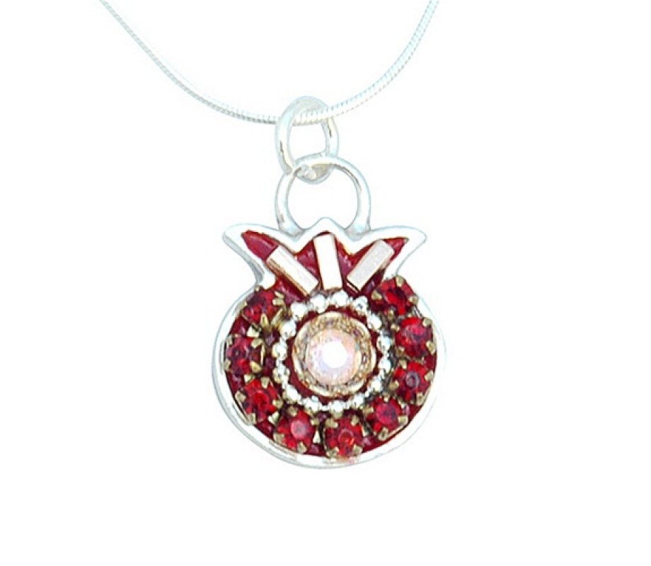 Burgundy Pomegranate Necklace by Ester Shahaf