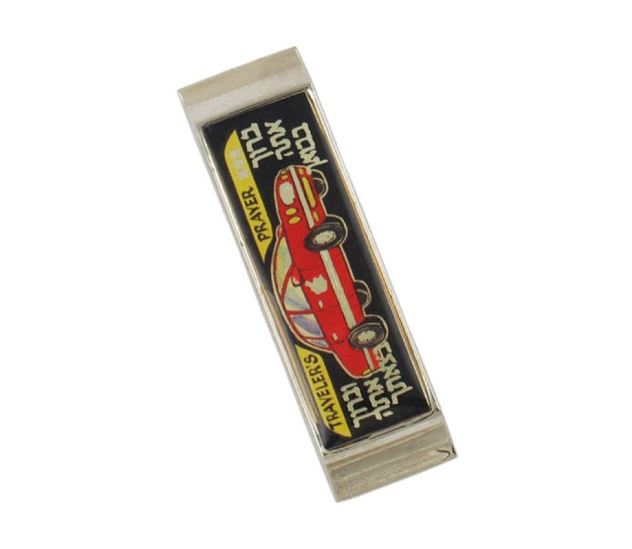 Car Mezuzah with Red Car Decoration