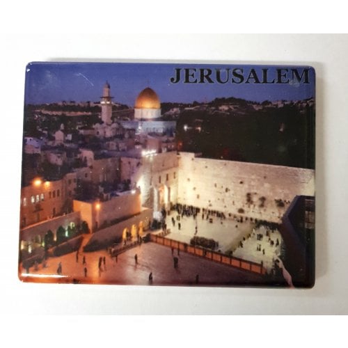 Ceramic Magnet - Western Wall and Jerusalem at Night