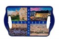 Ceramic Serving Tray with Four Colorful Famous Landmarks in Jerusalem