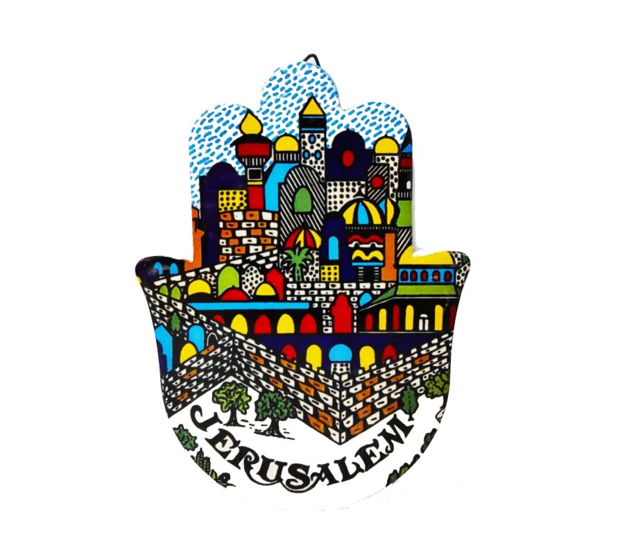 Ceramic Wall or Table Plaque, Armenian Art Depiction of Jerusalem