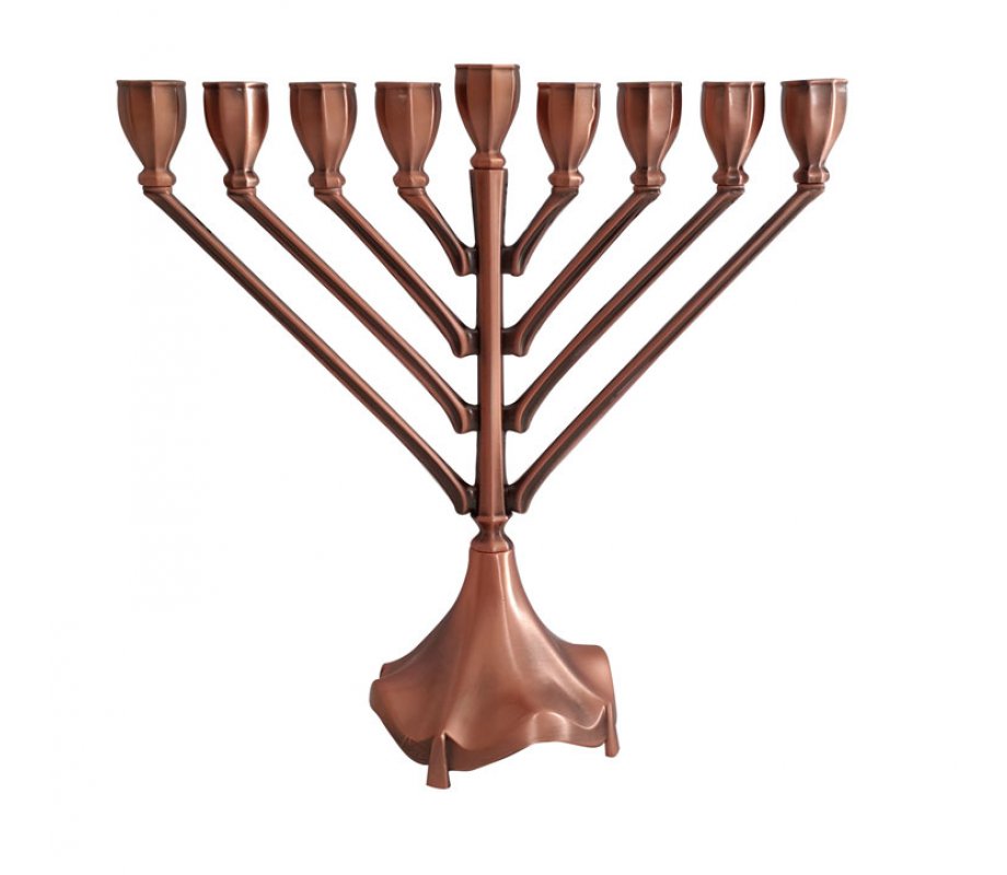 Chabad Design Hanukah Menorah - Copper | aJudaica.com