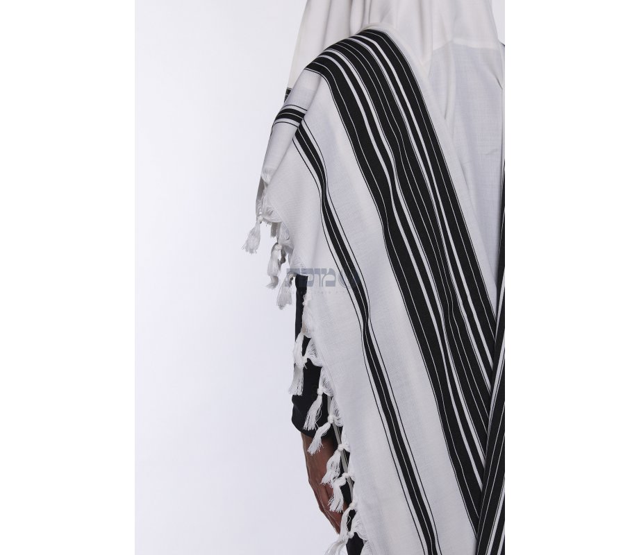 Chabad Traditional Wool Tallit Non Slip Prayer Shawl with No Tzitzit (Default)