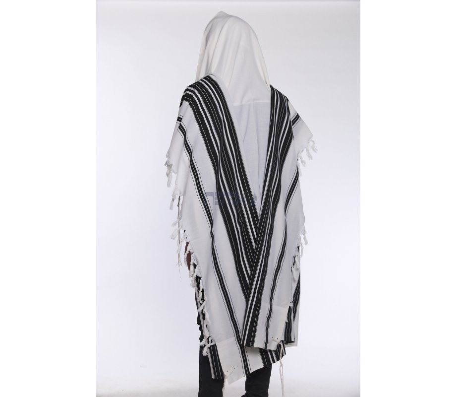 Chabad Traditional Wool Tallit Non Slip Prayer Shawl with No Tzitzit (Default)