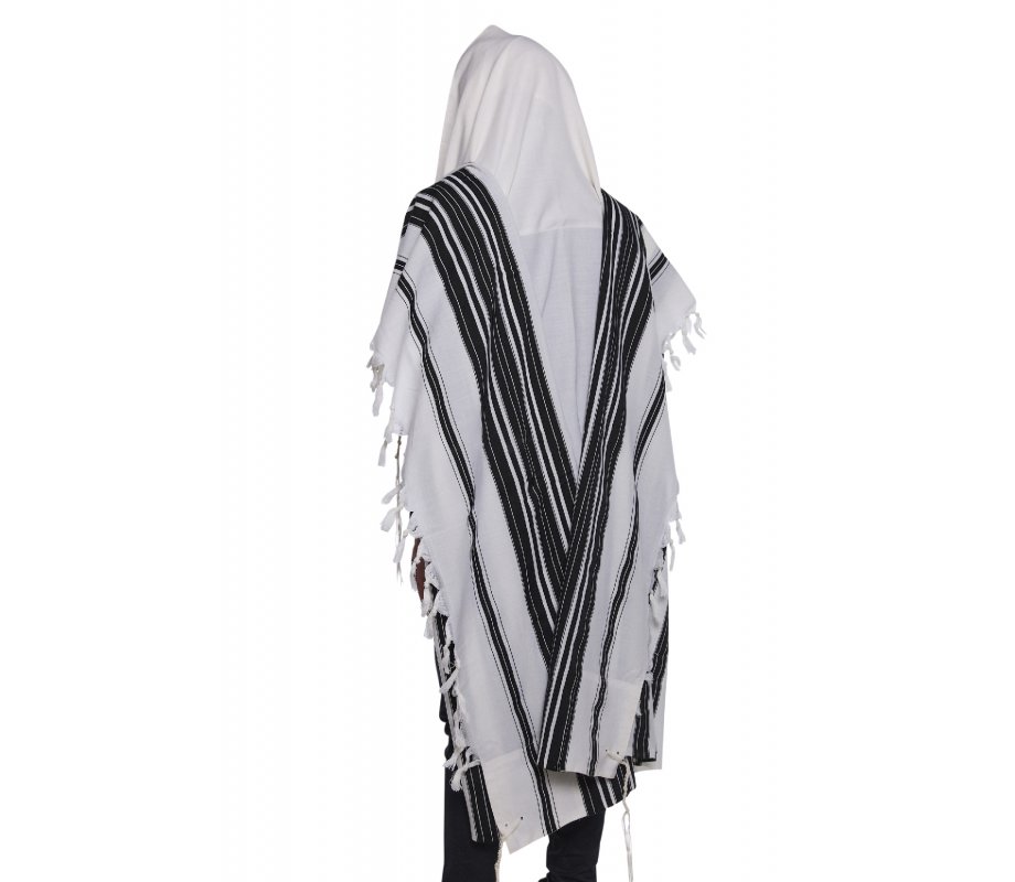 Chabad Traditional Wool Tallit Non Slip Prayer Shawl with Standard Tzitzit