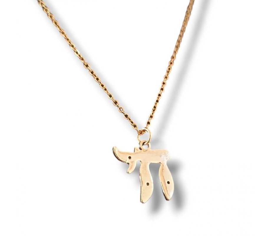 Chai Pendant Necklace, Rhodium - Choose Silver or Gold