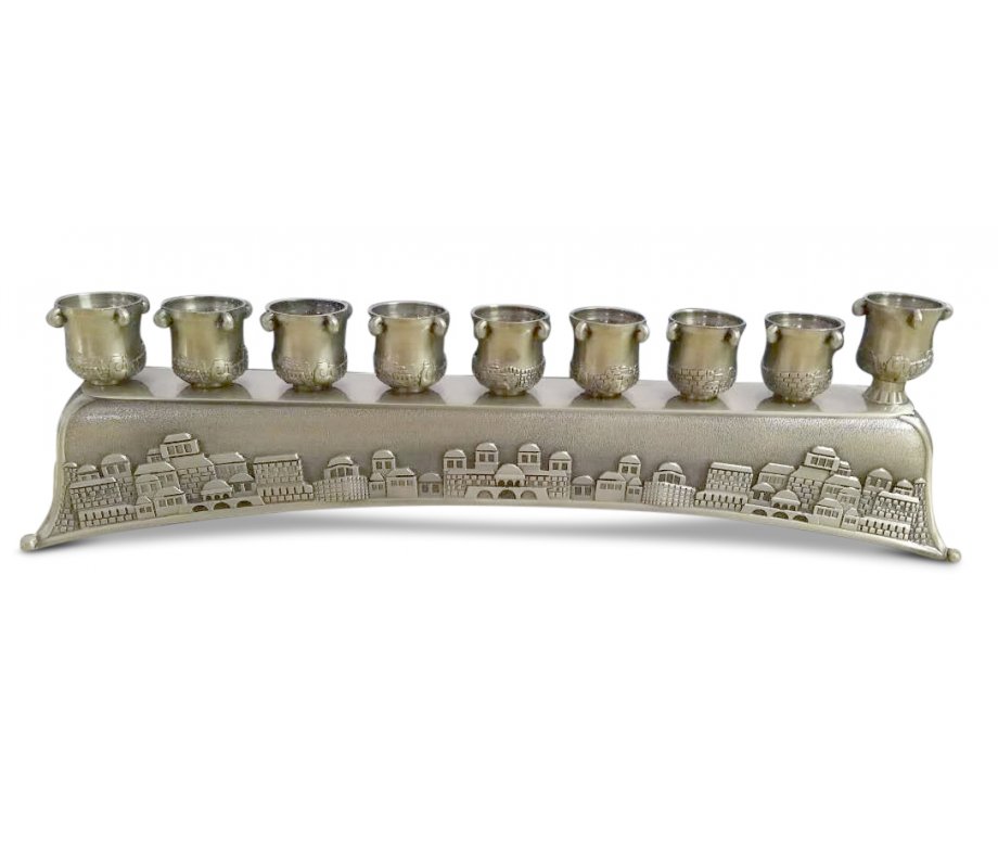 Chanukah Menorah Mounted on Jerusalem Images