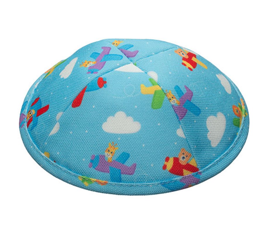 Children's Airplane Design Flat Cloth Kippah